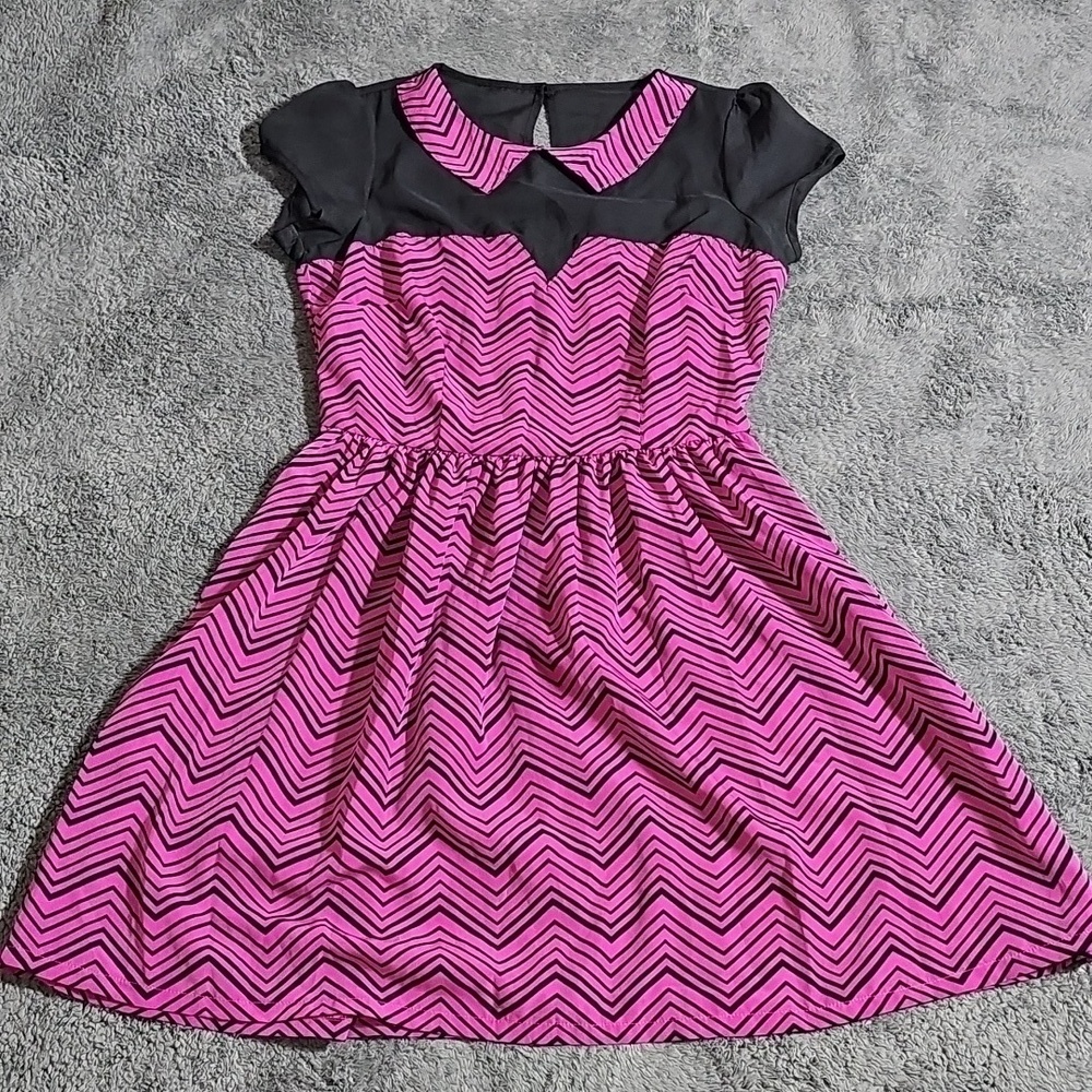 Paper Doll Sheer Top Purple Black Dress Size 5